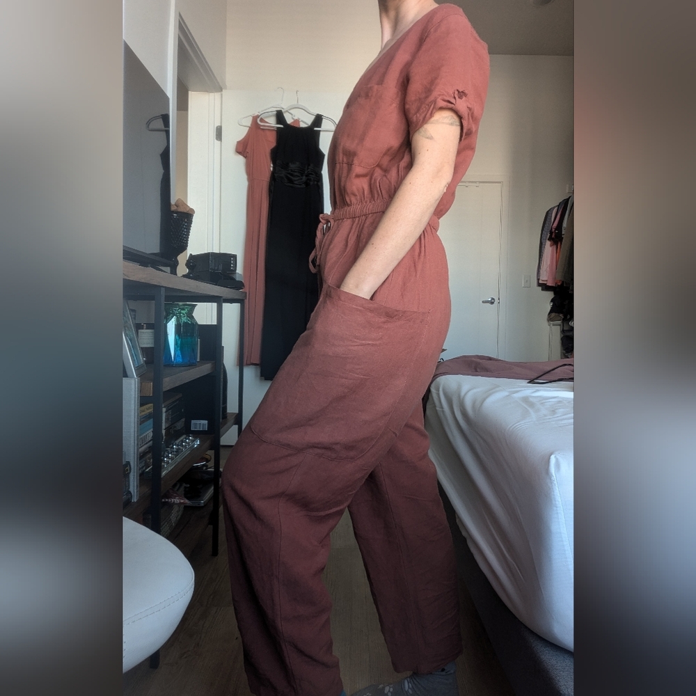 Roolee Mauve Button Up Jump Suit - image 4